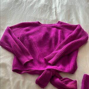 Lovers + friends purple tie back sweater
